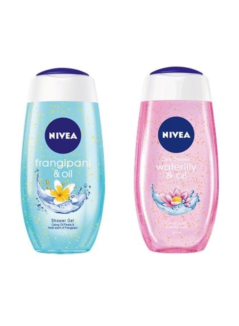 Nivea Frangipani & Oil Shower Gel (250 ml)+Nivea Waterlily & Oil Shower Gel (250 ml) - Image 1